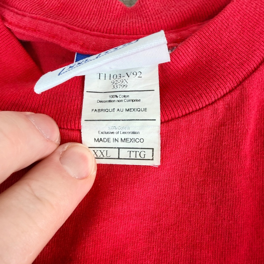 Champion Red Authentic Athletic vintage 90s T Shirt XX Large TTG - Picture 4 of 12